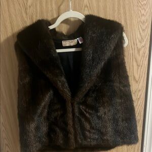 Painted Pony Faux Fur Vest in Dark Brown